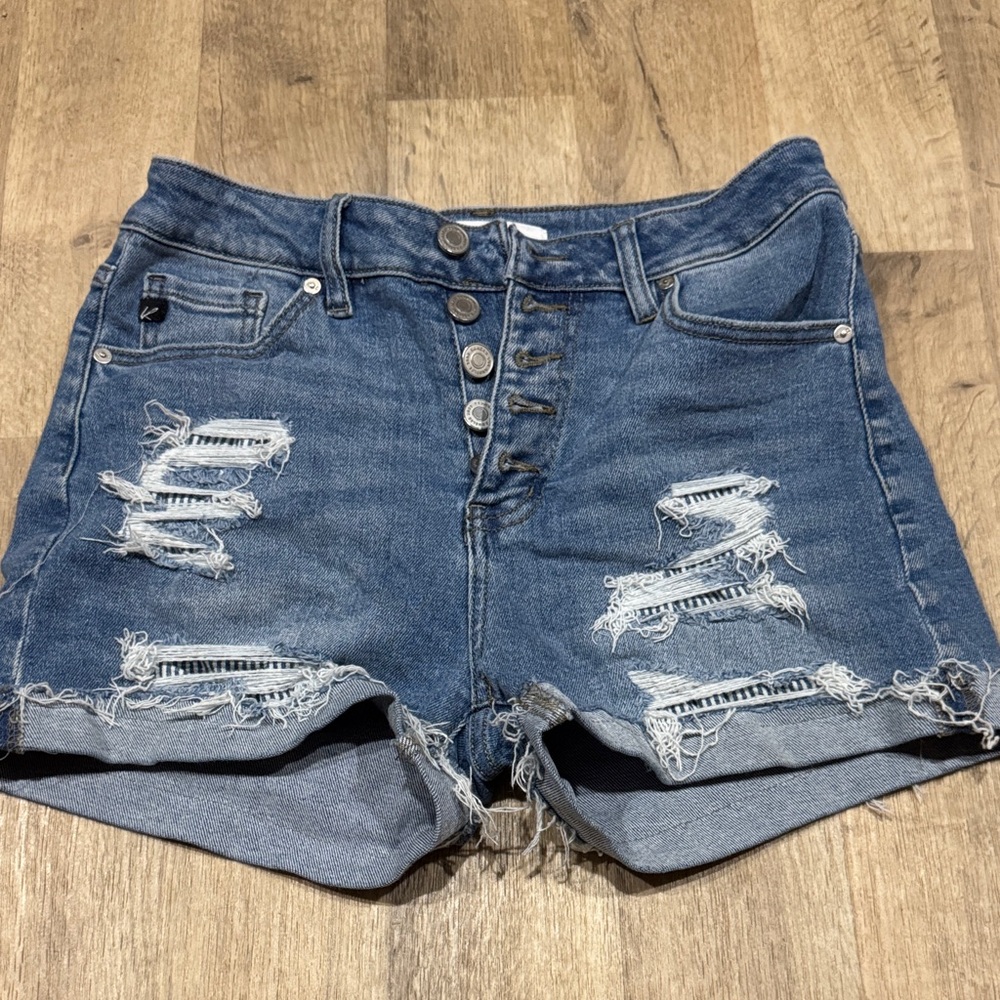 KanCan Blue Distressed Jean Shorts